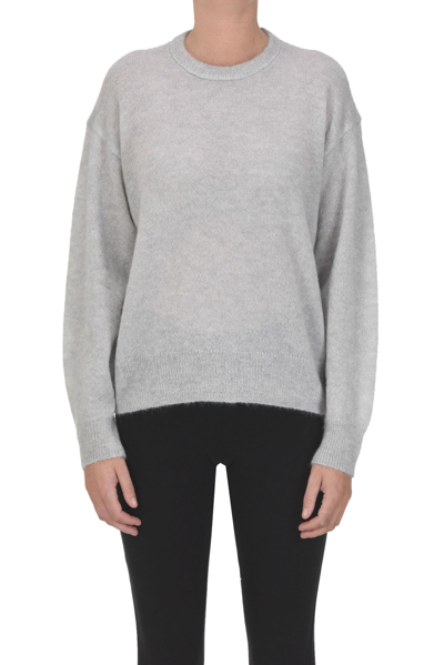 Shop Ct Plage Mohair E Alpaca Wool Pullover In Light Grey