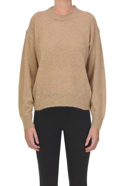 Shop Ct Plage Mohair E Alpaca Wool Pullover In Dove-grey