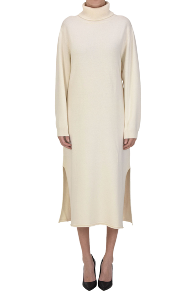 Shop Anneclaire Knitted Dress In Cream