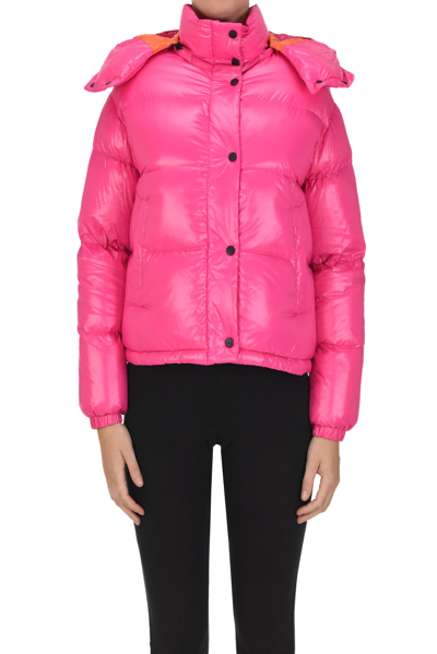 Shop Add Cropped Down Jacket In Fuxia