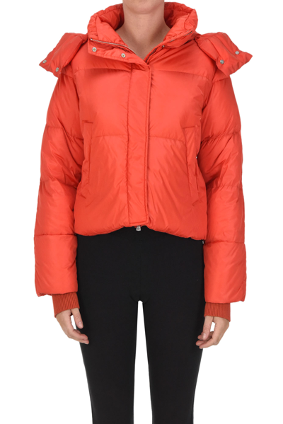 Shop Add Cropped Quilted Down Jacket In Coral