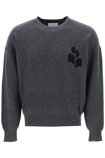 Shop Isabel Marant Wool Cotton Atley Sweater In Anthracite (grey)