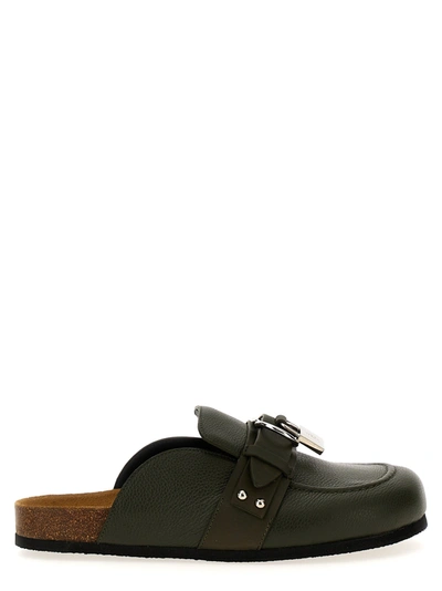 Shop Jw Anderson Punk Loafer Flat Shoes Green