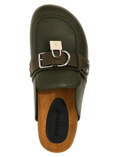 Shop Jw Anderson Punk Loafer Flat Shoes Green