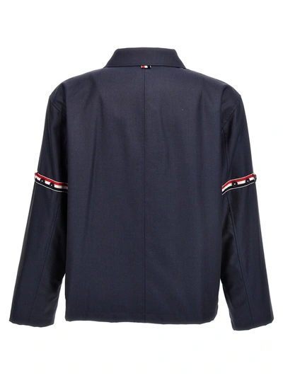 Shop Thom Browne Short Jacket Casual Jackets, Parka Blue