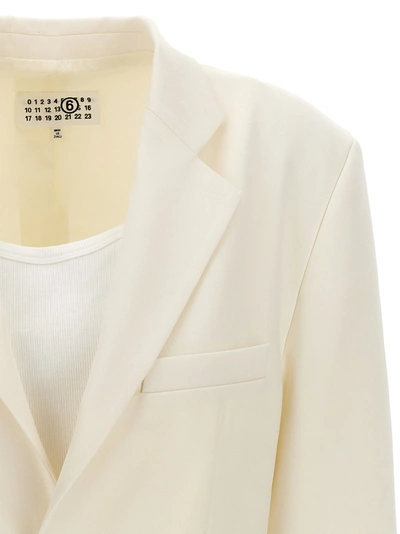 Shop Mm6 Maison Margiela Single-breasted Blazer With Top Insert Jackets White