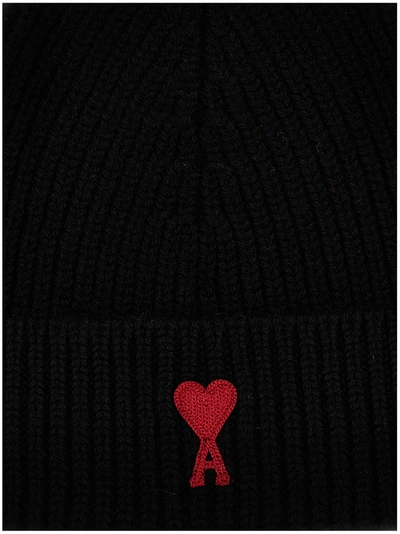 Shop Ami Alexandre Mattiussi Ami De Coeur Hats In Black