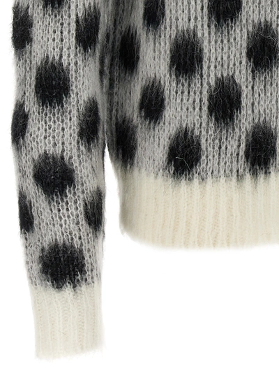 Shop Marni Polka Dot Sweater Sweater, Cardigans In White/black