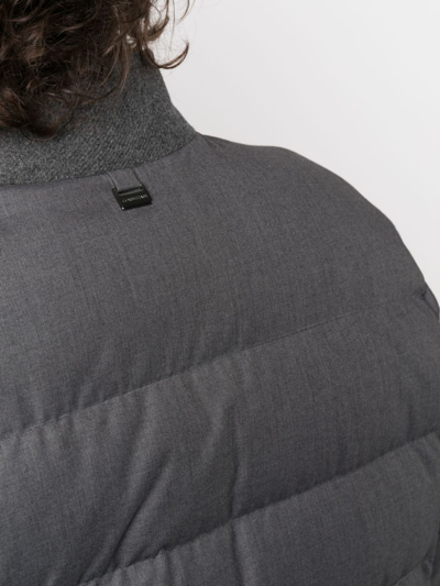 Corneliani High-neck Feather-down Padded-jacket In Grey