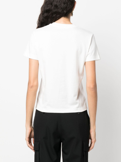 Shop Moncler Logo-embellished Cotton T-shirt In White