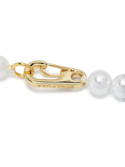 Shop Bimba Y Lola Heart-motif Pearl Necklace In Gold