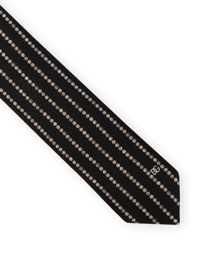 Shop Dolce & Gabbana Coin-print Silk Tie In Black