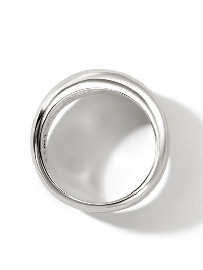Shop John Hardy Surf Logo-engraved Band Ring In Silver