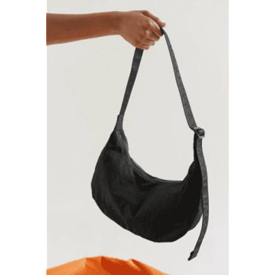 Shop Baggu Medium Nylon Crescent Black Bag