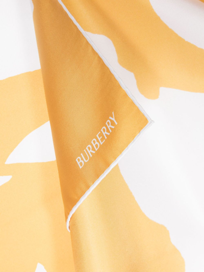 Burberry Logo-print Silk Scarf In Gelb