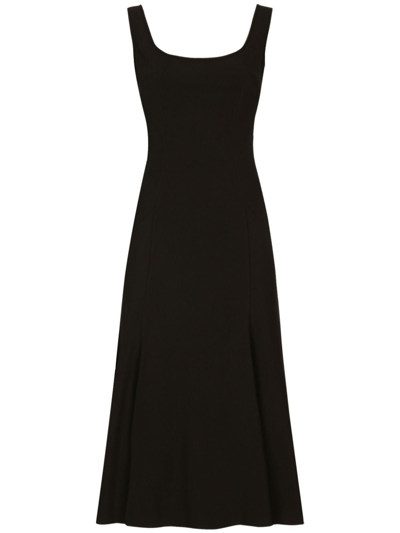 Shop Dolce & Gabbana A-line Sleeveless Dress In Black