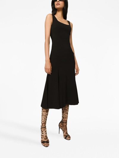 Shop Dolce & Gabbana A-line Sleeveless Dress In Black