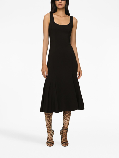 Shop Dolce & Gabbana A-line Sleeveless Dress In Black