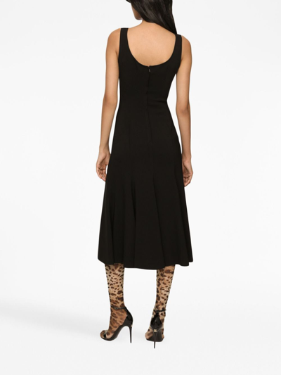 Shop Dolce & Gabbana A-line Sleeveless Dress In Black