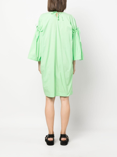 Shop Henrik Vibskov Tapas Puff-sleeve Minidress In Green