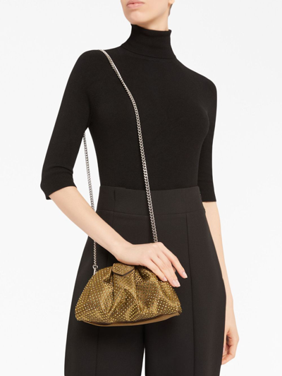 Giuseppe Zanotti Amandhe Rhinestone-embellished Clutch Bag In Green