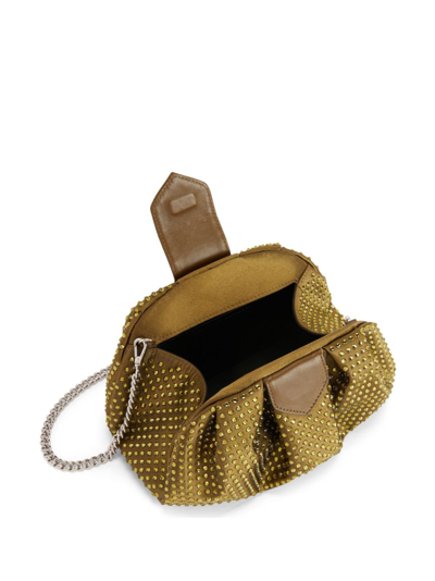 Giuseppe Zanotti Amandhe Rhinestone-embellished Clutch Bag In Green