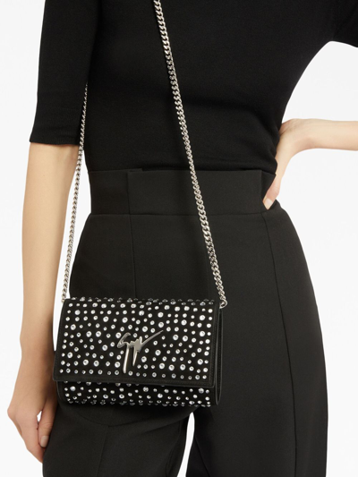 Shop Giuseppe Zanotti Cleopatra Crystal-embellished Clutch Bag In Black