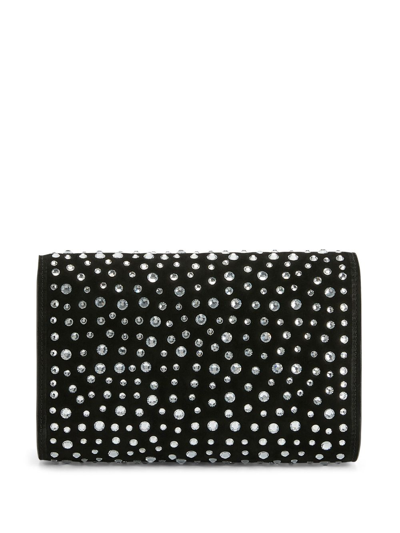 Shop Giuseppe Zanotti Cleopatra Crystal-embellished Clutch Bag In Black