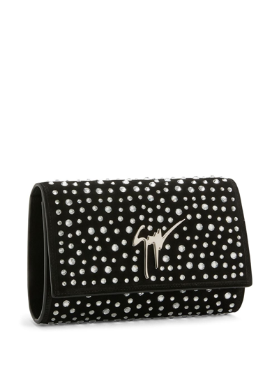 Shop Giuseppe Zanotti Cleopatra Crystal-embellished Clutch Bag In Black