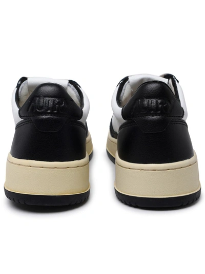 Shop Autry Black And White Leather Medalist Sneakers