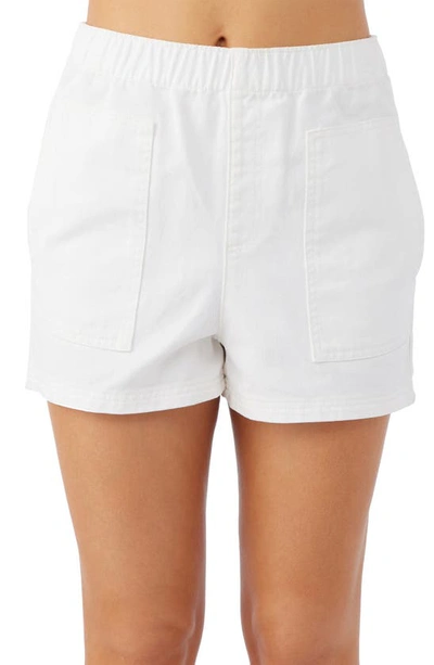 Shop O'neill Sonnet Patch Pocket Denim Shorts In White