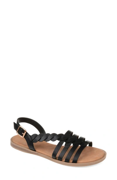 Shop Journee Solay Braided Strappy Sandal In Black