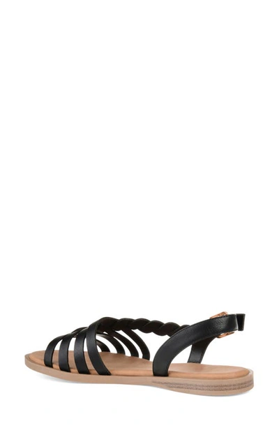 Journee Solay Braided Strappy Sandal In Black