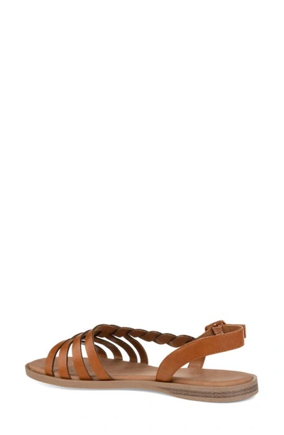 Shop Journee Solay Braided Strappy Sandal In Tan