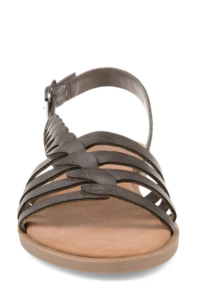 Journee Solay Braided Strappy Sandal In Grey