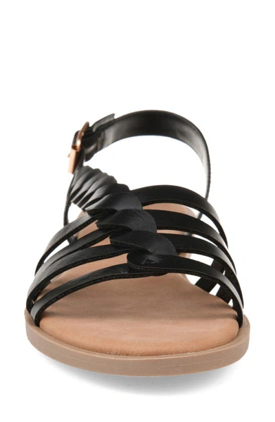 Journee Solay Braided Strappy Sandal In Black