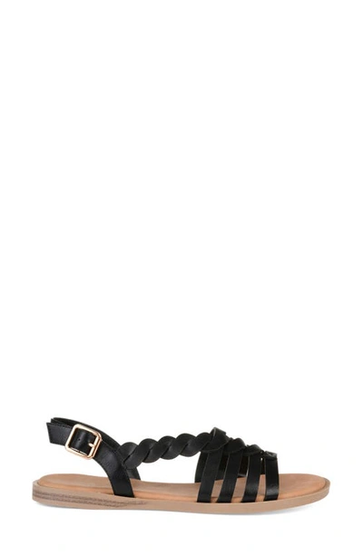 Journee Solay Braided Strappy Sandal In Black
