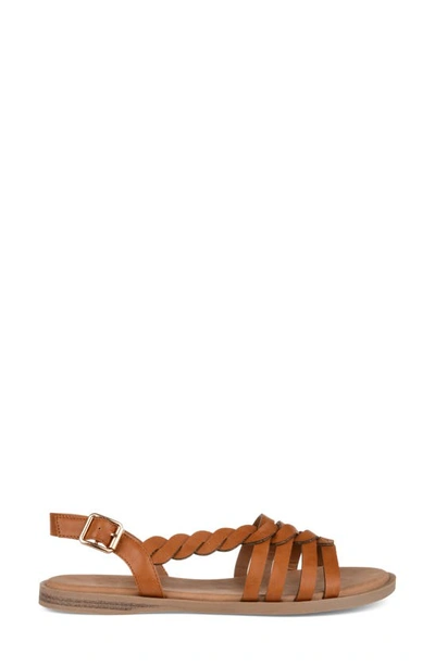 Shop Journee Solay Braided Strappy Sandal In Tan