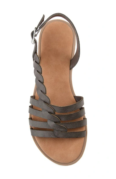 Journee Solay Braided Strappy Sandal In Grey