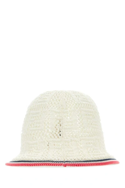 Shop Fendi Woman White Crochet Bucket Hat