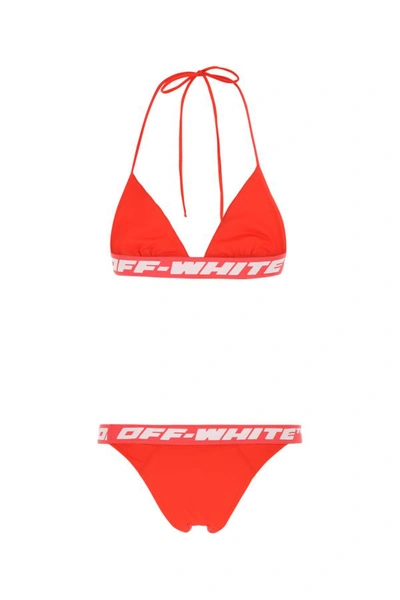 Shop Off-white Off White Woman Red Stretch Polyester Bikini