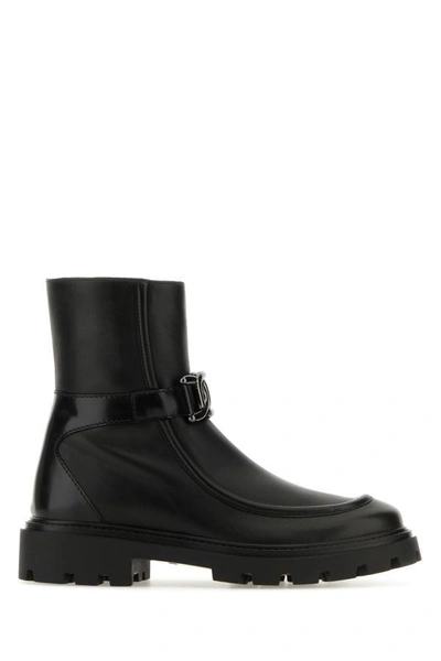 Shop Tod's Woman Black Leather Kate Ankle Boots