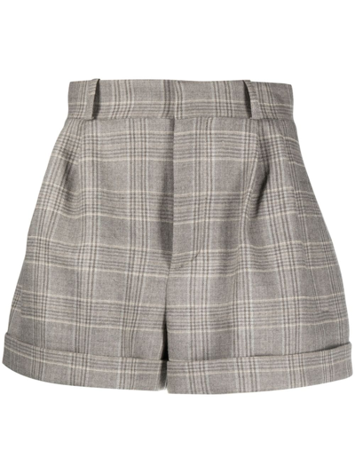The Mannei Kudebi High-rise Wool-blend Shorts In Grey