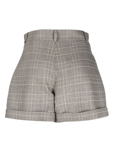 Shop The Mannei Kudebi Plaid-check Shorts In Grey