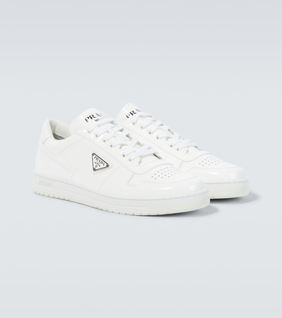 Prada White Leather Downtown Sneakers