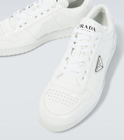 Prada White Leather Downtown Sneakers