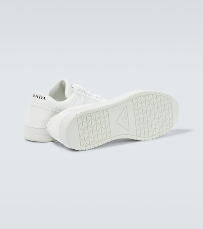 Prada White Leather Downtown Sneakers