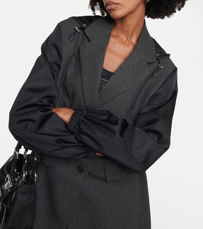 Prada Virgin Wool Coat In Grey