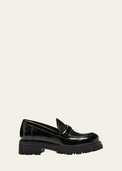 Shop La Canadienne Douglas Leather Casual Loafers In Black