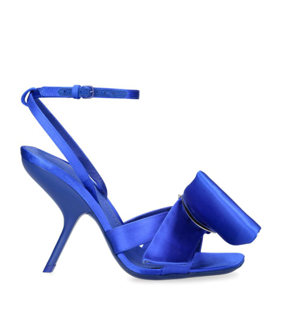 Shop Ferragamo Satin Helena Sandals 110 In Blue